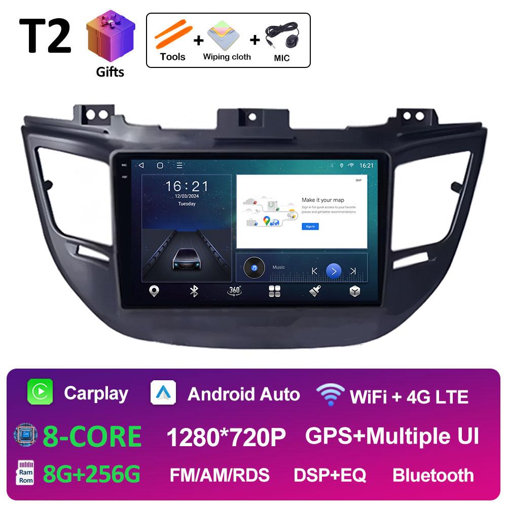 9-дюймовый Android 14 для Hyundai Tucson IX35 3 2015 2016 2017 2018 автомобильный видео радио мультимедийный плеер QLED IPS экран головное устройство WIFI