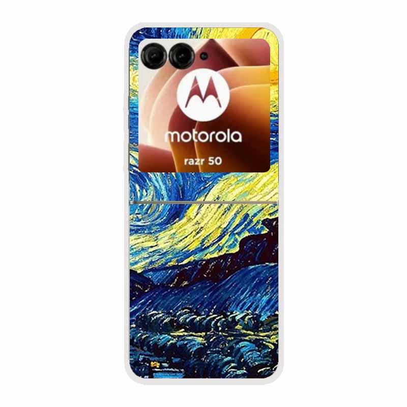 Чехол для Motorola Razr 50 Ultra Пластиковый Жесткий Окрашенный Мультяшный Прозрачная Задняя Крышка Чехол для Motorola Razr 50 5G Жесткий ПК Чехол 50