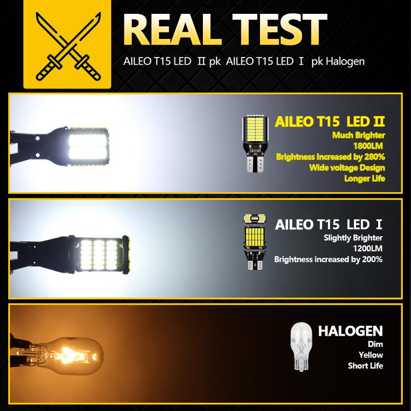High Power T15 Led 3600LM Canbus T16 Reversa Lights for Car Bulb Back Up W16W No Hyper Flash Xenon White 6500K Voiture Lamp Luz