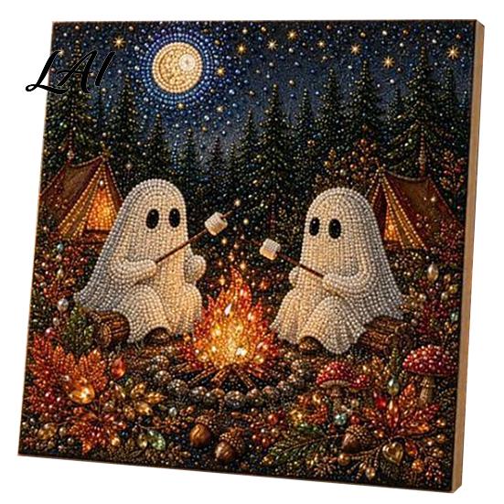 Dark Aesthetic Crafting Halloween Faux Pearl Art DIY Kit Spooky Cute 3D Beads Painting Crafts Diamond Kit for Adults Beginners Seasonal Wall
