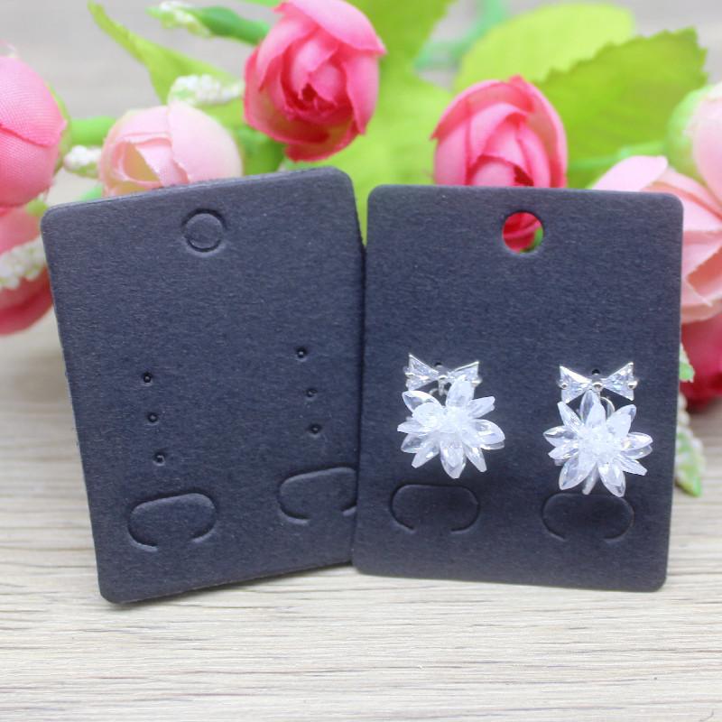 50 шт. Бумажная карточка для сережек-гвоздиков 5x4 см коричневого/белого цвета, сделай сам, упаковка для украшений, маленькая пустая карточка для демонстрации ожерелья с подвеской