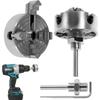 4-Jaw Lathe Chuck Zinc Alloy Self Centering Wood Turning Chuck Wrench and Connecting Rod Power Lathe Accessory Woodworking Lathe