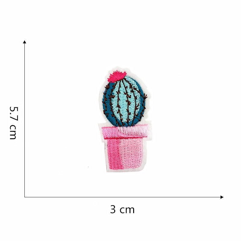 Вышитая нашивка на ткани: Дизайн перьев кактуса для ремонта одежды и брюк