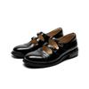 Cowhide Hollow Mary Jane Shoes with Double Straps