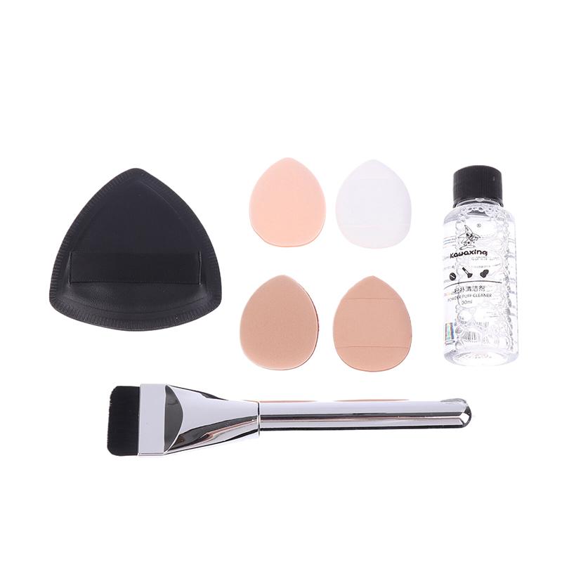Треугольный черный пуховка для макияжа 7 шт./набор с плоской головкой очиститель для кистей для тональной основы мини-губка для пальцев консилер воздушная подушечка инструмент