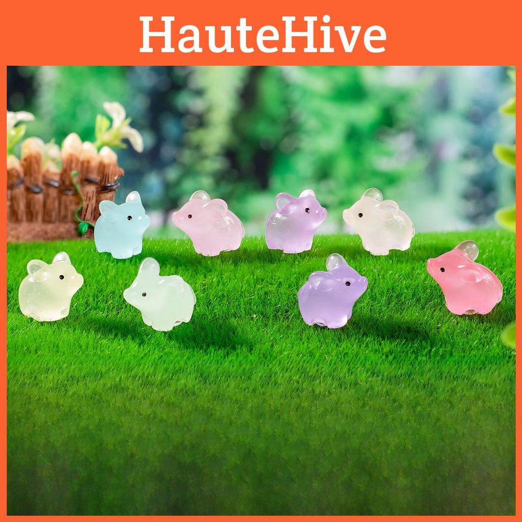 Светящаяся в темноте мини-фигурка поросенка из смолы для DIY мохового сада и рукоделия