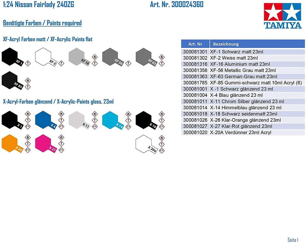 Tamiya Sports Car Series Nissan Fairlady 240ZG Plastic Model 24360 1/24 No.360