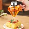 200ml Manual Press Glass Honey Jam Bottle with Acrylic Base Oil Vinegar Storage