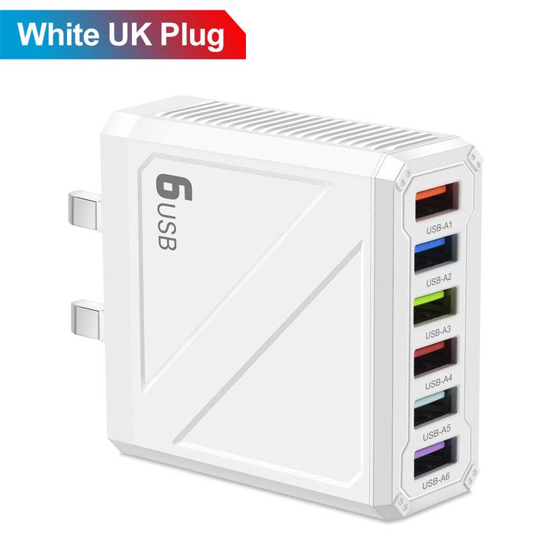3.1A 6-портовое USB-зарядное устройство для быстрой зарядки, настенное зарядное устройство для быстрой зарядки iPhone, Samsung, Xiaomi, Huawei, адаптер для мобильного телефона