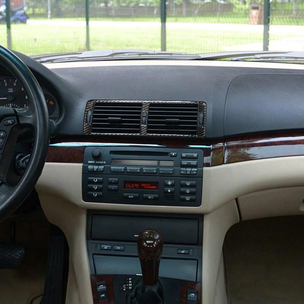 Car Air Conditioning Outlet Decor Cover Stickers Carbon Fiber for BMW 3 Series E46 1998-2005 Auto Accessories