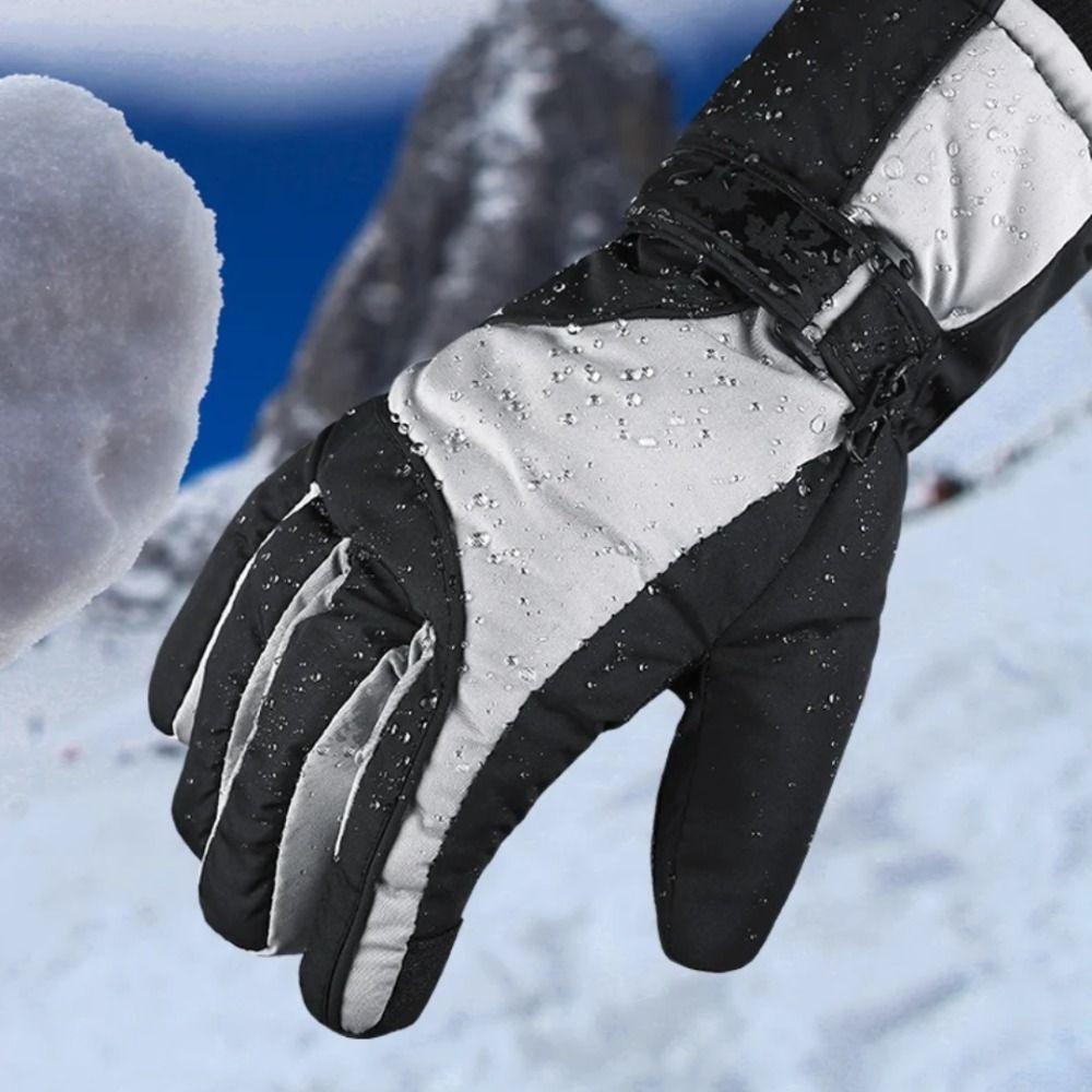 1 Pair Adjustable Ski Warm Gloves Touch-Screen Winter Warm Gloves Snow Warm Gloves Men Women