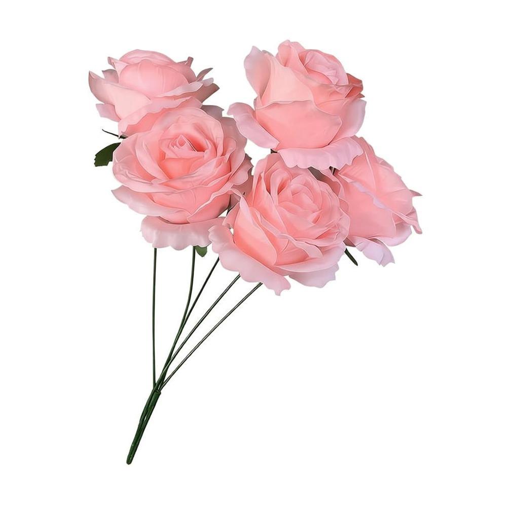 Silk Artificial Rose Flower 5 Heads Wedding Floral for Wedding and Festival Decoration