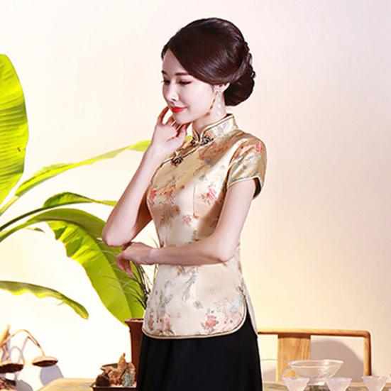 Женская рубашка Cheongsam, тонкая удобная женская рубашка Cheongsam в китайском стиле с воротником-стойкой