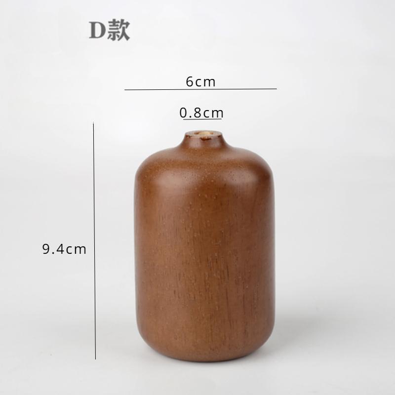 Винтажная ваза из цельного дерева, мини-набор цветов, столешница из сухих цветов, украшение для японской чайной комнаты, деревянный подарок