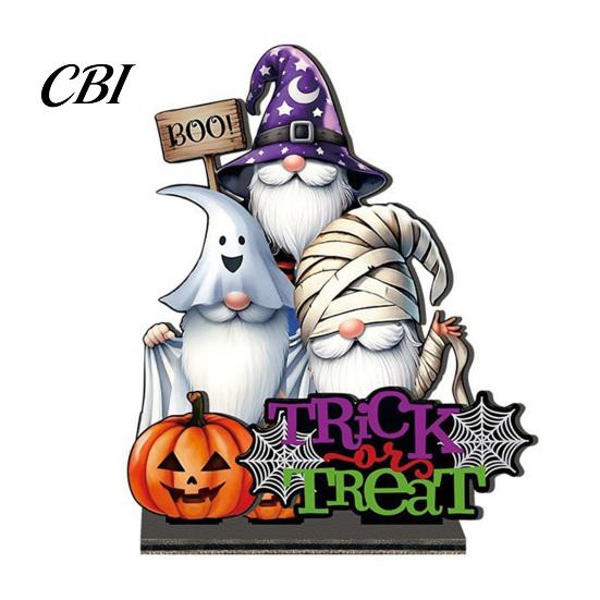 Ghost And Witch Room Decorations Halloween Wooden Table Centerpiece, Decorative Sign Ornaments, 3D Layered Gnome Pumpkin Skeleton Handmade Wood