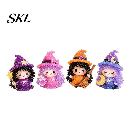 3D Beaded Elf Kit Glowing Fantasy Spirits DIY Bead Kit, Mini Beading Craft Set, Handmade Art Miniature Ornaments Ornament with Instruction,