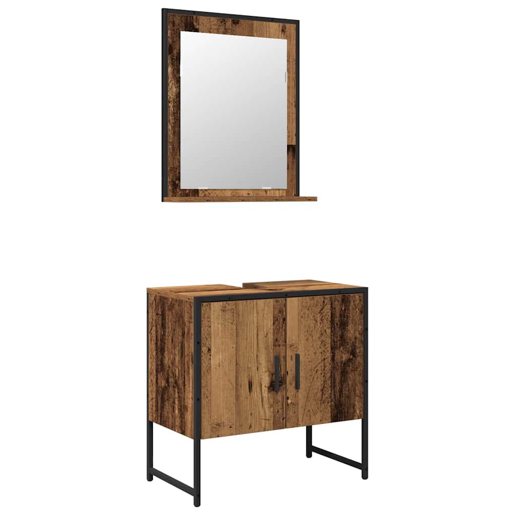 Wall Mounted Bathroom Furniture Set 2 pcs Brown Particleboard