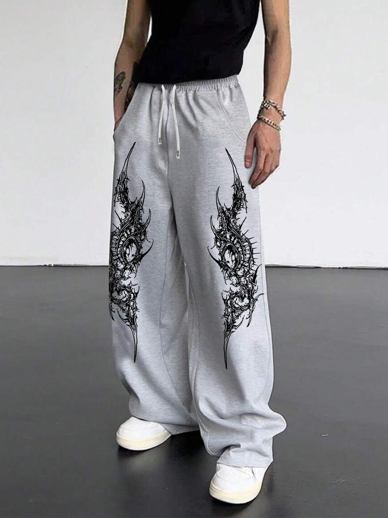 Мужские спортивные штаны с карманами и шнурком - Широкие штаны для отдыха, бега, тренировок, йоги, джоггеры