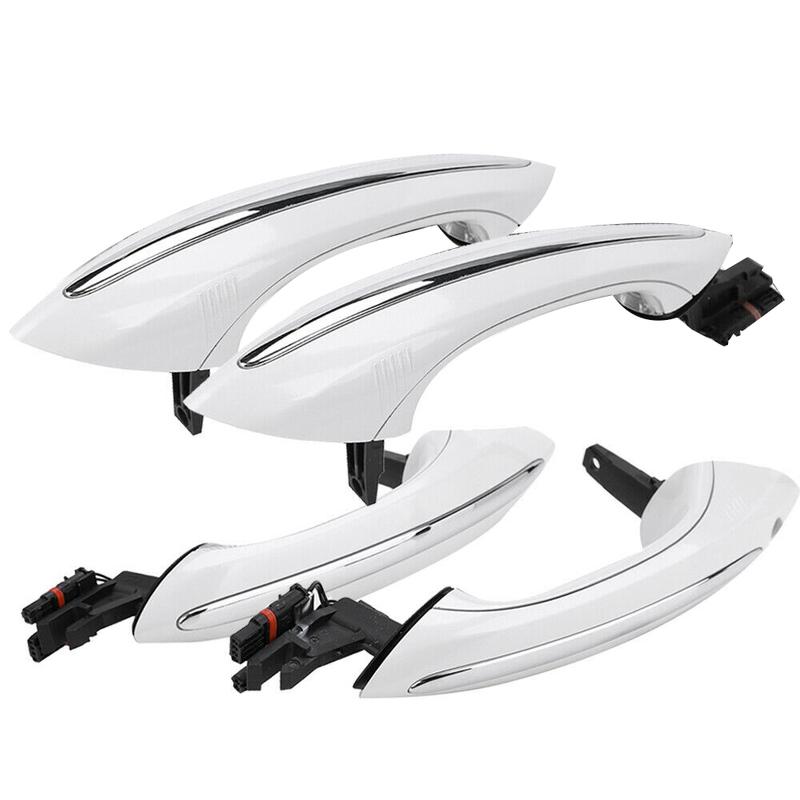 4X Outer Outside Exterior Comfort Access White Door Handle Set For BMW 5 6 7 Series F07 F10 F11 F06 F12 F13 F01 F02 51217231931