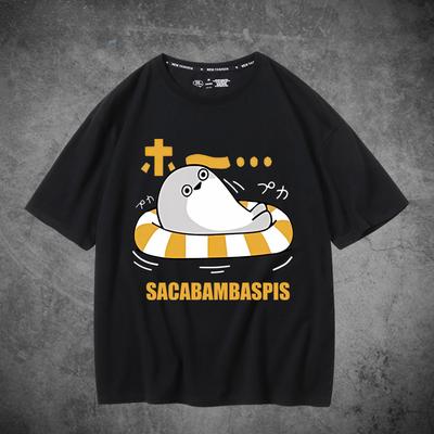 Футболка с эмодзи Sacabambaspis, летняя, 100% хлопок, мужская дышащая футболка, уличный тренд, повседневная свободная футболка с коротким рукавом
