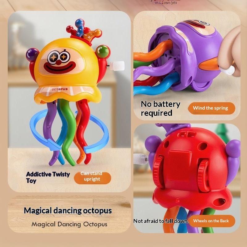 Заводная танцующая игрушка-осьминог с милой мультяшной мордочкой и разноцветными щупальцами. Идеально подходит для малышей, детей, подарков на день рождения, для ежедневных игр.