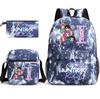 3Pcs/set 26 English Letter Printed Large Capacity Bookbag Backpack with Shoulder Bag Pencil Case for Teenager Student Boy Girl School Bag Kid Gift