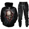Personality Skull 3D Print Men's Tracksuit Set Gothic Punk Hoodie/Zipper Sweatshirt/Pants/Suit Cool Halloween Streetwear Clothes