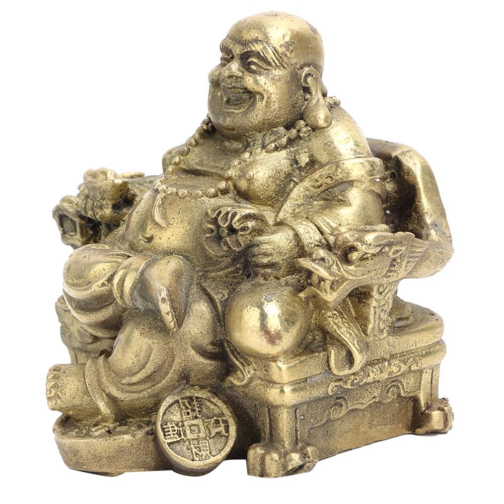 Геомантическая коллекция из чистой латуни с улыбающимся Буддой Майтрейей, символом богатства и удачи