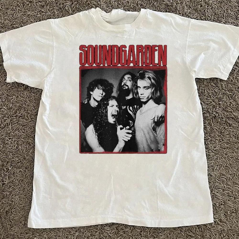 VIntage Soundgarden Band Cotton WHite Shirt Unisex Concert S to 5XL CM632 Unisex T-Shirt