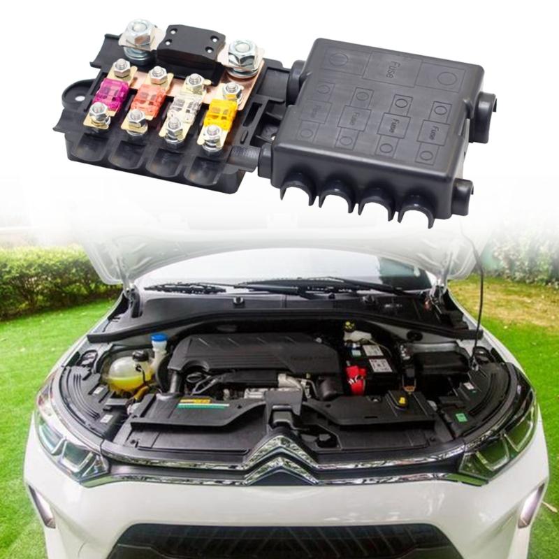 4+1 Way Safety Bolt Type Fuse Box Power Distribution Fuses Holder for High and Medium Circuits Easy to Installation