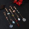 Hanfu For Girls Antique Fan Pendant Tassel Brooches Cheongsam Pin Accessories Metal Collar Pins