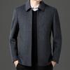 Autumn New Style Lapel Fashion Men's Jacket Solid Color High-end Business Casual Middle-aged Men's Top
