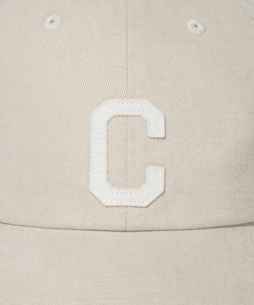 COVERNAT Бежевая washed кепка с логотипом C, удобная посадка