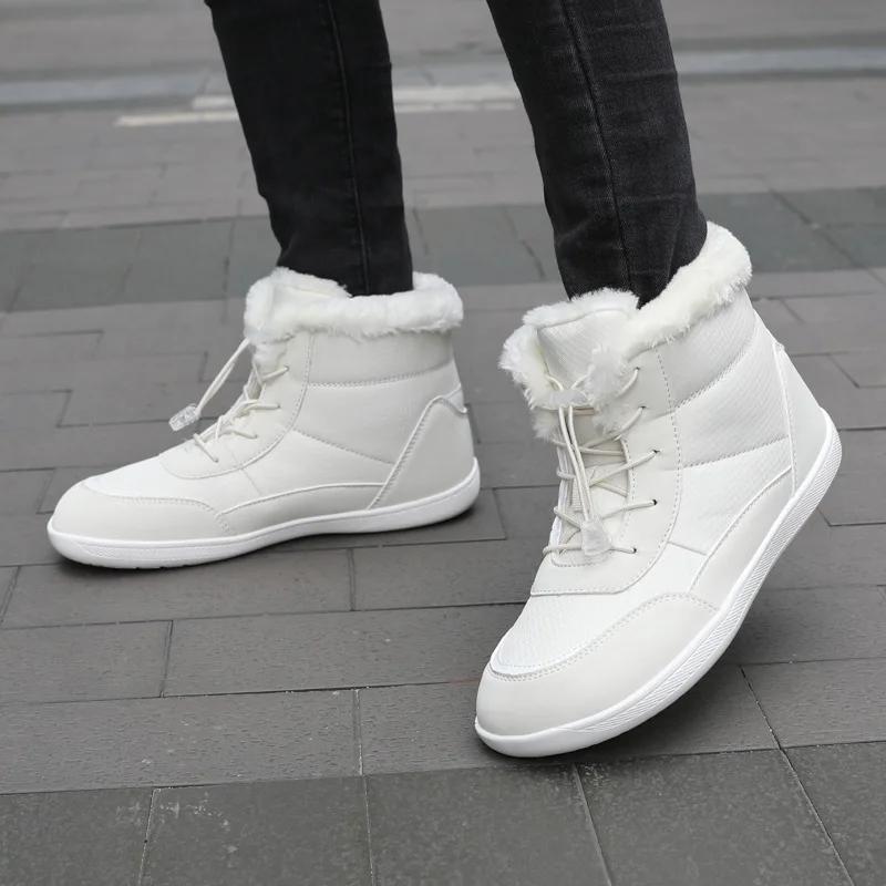 Women's Winter Snow Boots Fur Lined Barefoot Boots Wide Toe Box Ankle Booties Walking Boots Outdoor With Plush Cotton Shoes