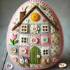 Patchwork Felt Egg House Diy Kit Easter Decor Basket Filler Embroidered Felt Easter Eggs Kit Material Package Easter Decoration