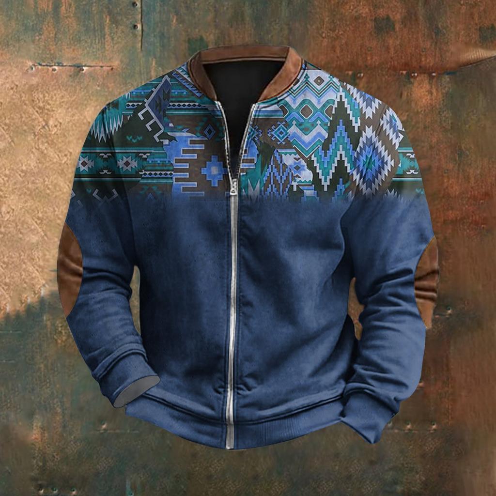 Мужская повседневная толстовка в стиле ретро с градиентным принтом