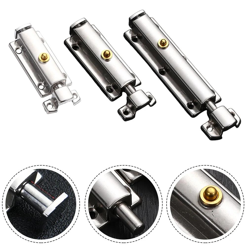 Self-Elastic Latch Button Door Latch Bolt Lock Stainless Steel Spring Bounce Door Window Automatic Sliding Bolt Hardware