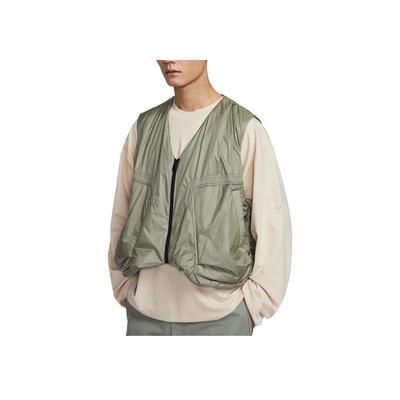 Технологичный винтажный логотип Рыбалка Тканый Свободный Теплый Жилет Мужской жилет Светло-армейский-зеленый Черный HM4263-320