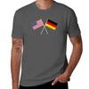 Usa Germany Crossed Flags Friendship Tshirt Water Resistant Casual Tshirt