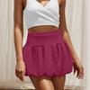 Ladies' Fashion Solid Color High Waist Skirt Double Layer Bubble Skirt Skirt
