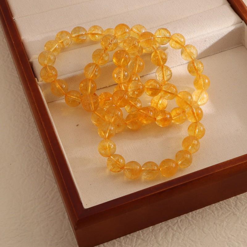 Natural Citrine Tower Crystal Beaded Bracelet 10mm Best Friend Girlfriend Gift