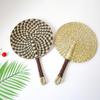 Colorful Striped Patterns Hand Braided Fan Bohemian Summer Cooling Fan Outdoor