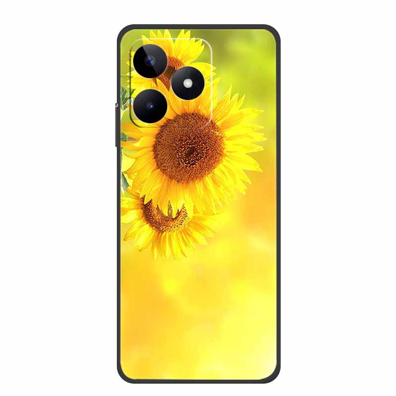 6.74" Чехол для Realme Note 50 Черный Силикон Мягкий ТПУ Чехлы для Телефона Задняя Крышка Для Realme Note 50 Чехол Note50 Защитный Coque Сумка
