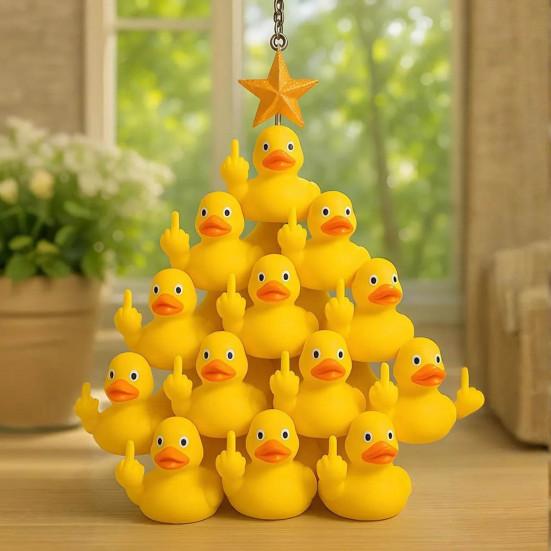 Christmas Ducks Decorations Holiday Party Favors Christmas Ornament 2D Acrylic Hanging Stocking Stuffers Xmas Decor