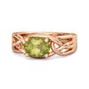 Peridot Celtic Woven Band Ring - Sterling Silver Rose Gold Vermeil