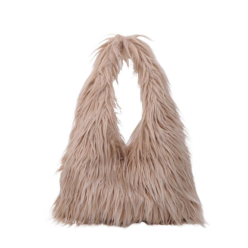 Fashion Fluffy Bag New Long Plush Imitation Fur Personalized Fried Street Large-capacity Shoulder Bag