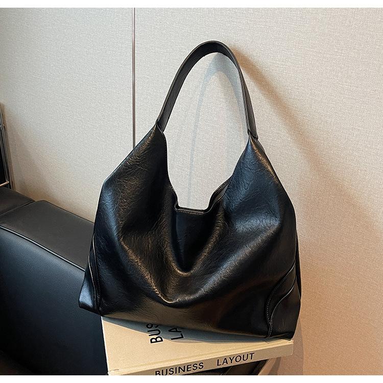 Ретро сумка-тоут для поездок на работу, женская, большой вместимости, 2025, новая осенне-зимняя, повседневная на плечо, премиальное ощущение, сумка для мамы и ребенка