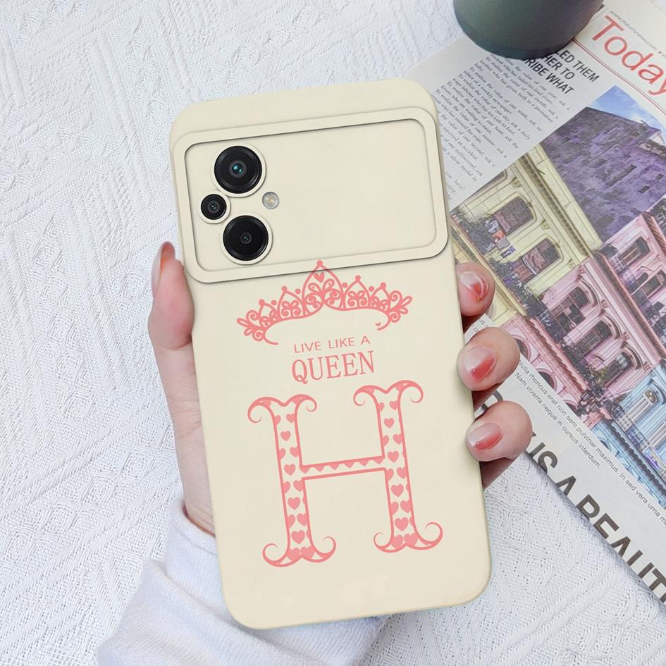 Чехол для Xiaomi Poco C40 C50 C55 F3 F4 F5 Pro M2 M3 Pro Роскошная сумка для телефона с буквами Короны Мягкий силиконовый противоударный матовый квадратный чехол для бампера Xiaomi