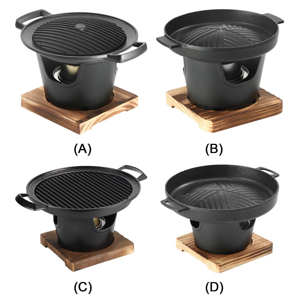 Мини Барбекю Спиртовая Горелка Барбекю Гриль Съемная Уличная Тарелка для Барбекю Антипригарная Японская Бездымная Спиртовая Горелка для Кемпинга Пикника