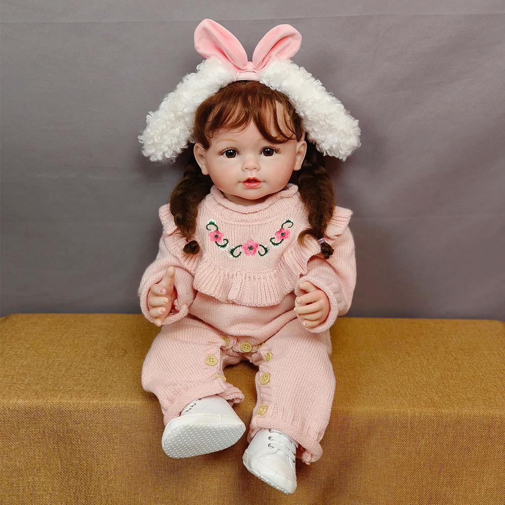 55cm Full Body Silicone Waterproof Reborn Doll Realistic Newborn Toddler Princess Baby Dolls For Girl Gift